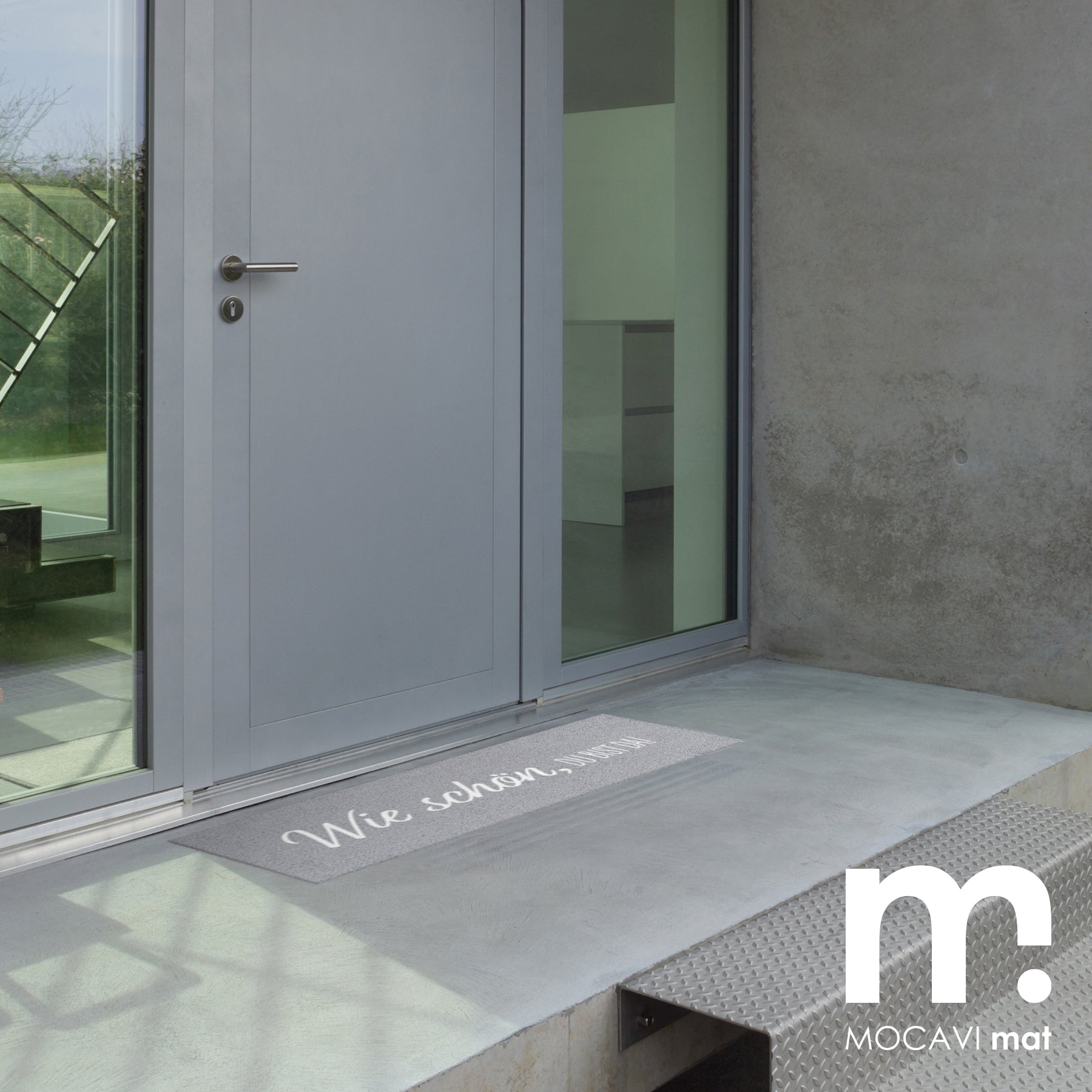 Läufer klein 30x100 Mat Wie schön, du bist da, grau