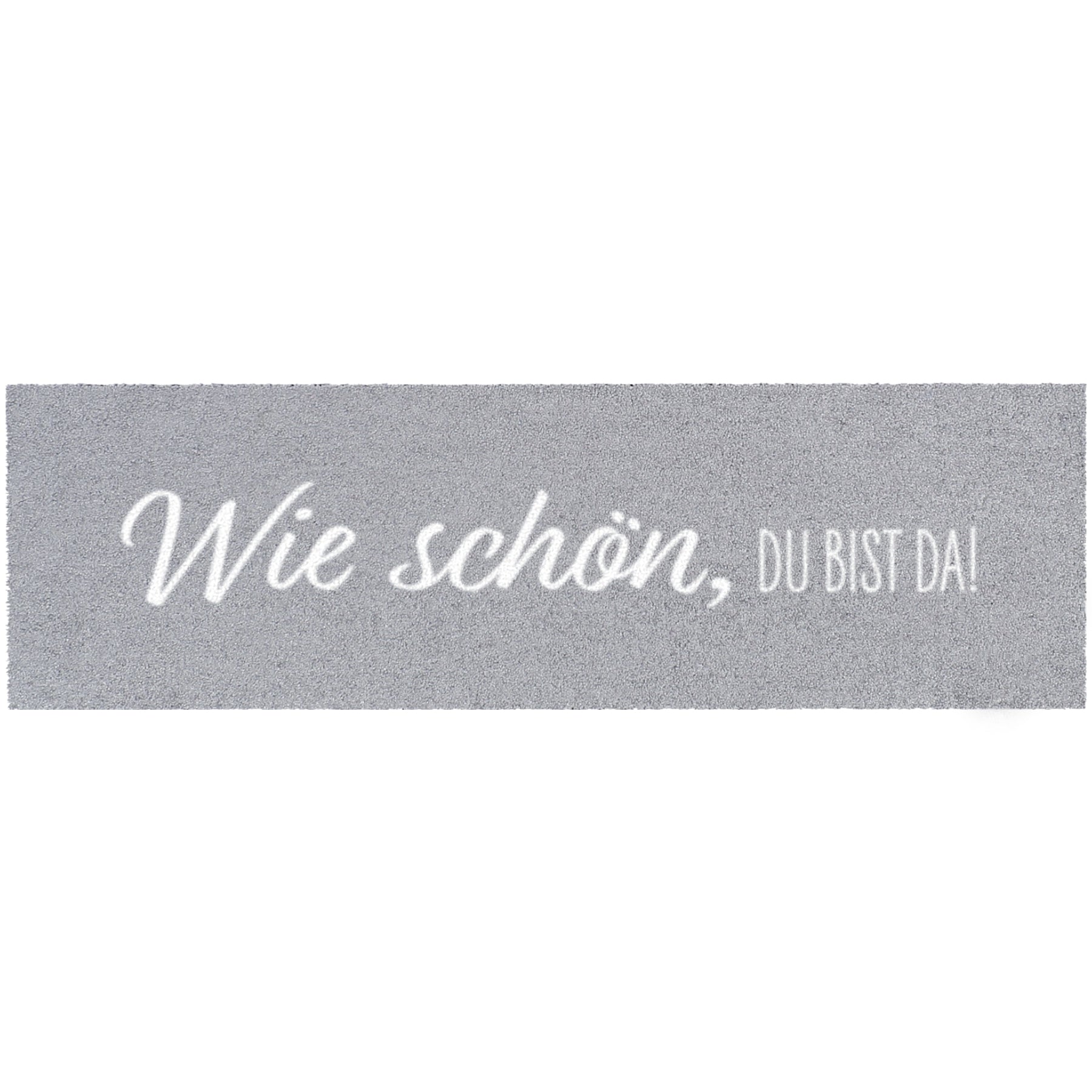 Schuhparkplatz grau Schriftzug Wie schön, du bist da 