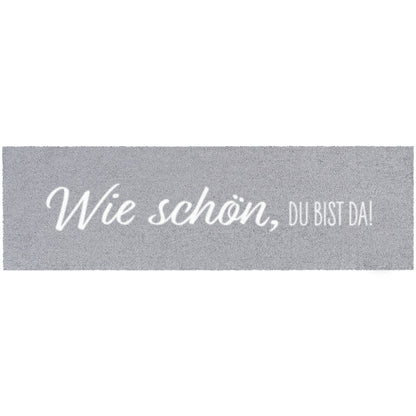 Schuhparkplatz grau Schriftzug Wie schön, du bist da 