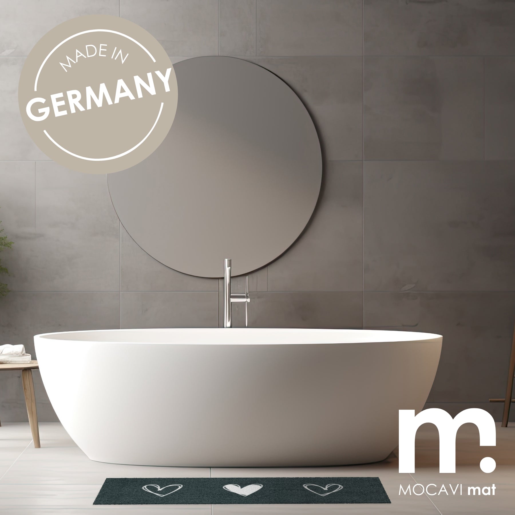 Fußmatte Motiv Herzen mittel anthrazit