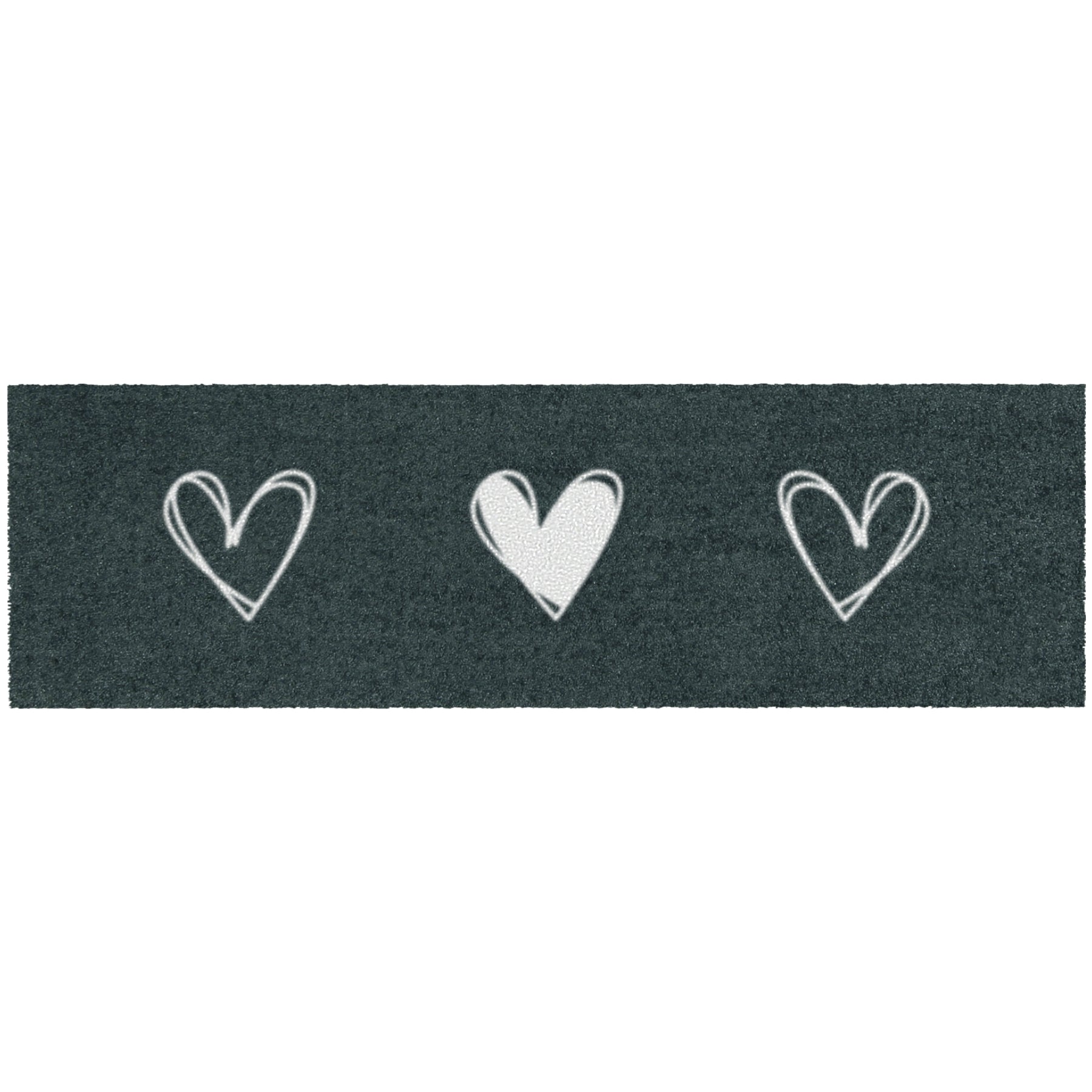 Fußmatte anthrazit Motiv 3 Herzen