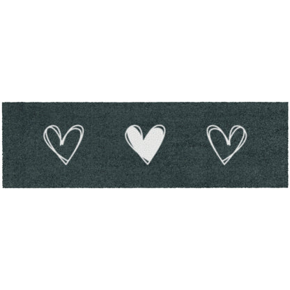 Fußmatte anthrazit Motiv 3 Herzen