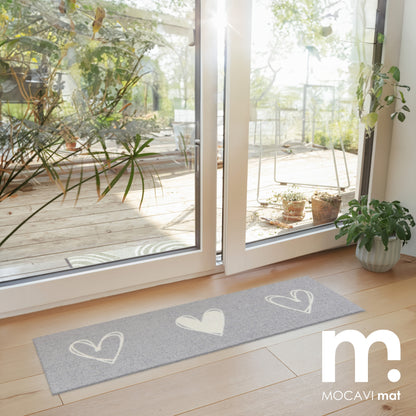 Fußmatte Schuhparkplatz Herz grau weiß innen Terrasse