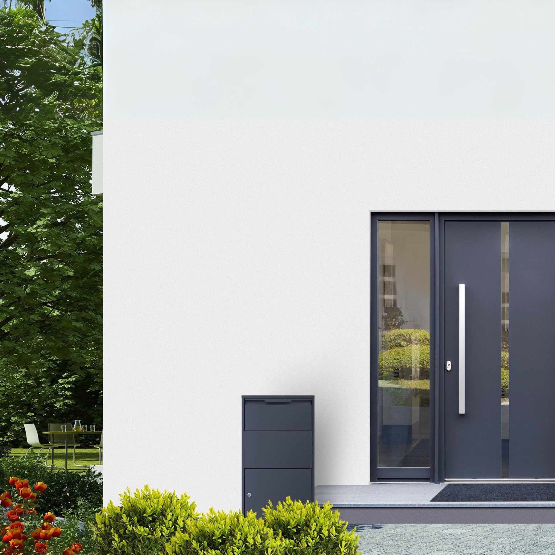 Paketkasten modern, rostfrei, wetterfest und hochwertig