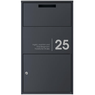 Paketkasten anthrazit personalisiert