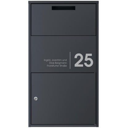 Paketkasten anthrazit personalisiert