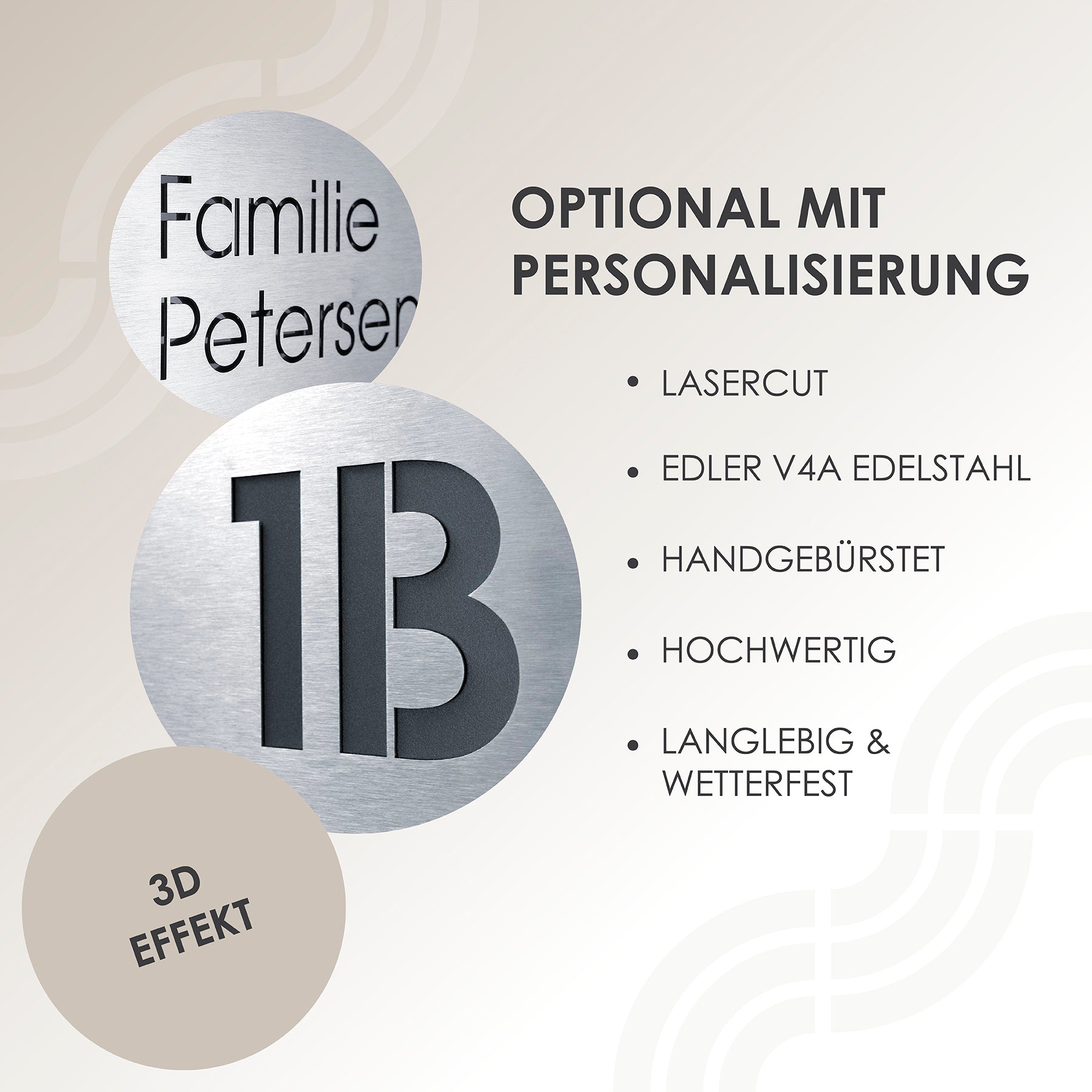 Hochwertige Edelstahl Schilder personalisiert für Paketbox