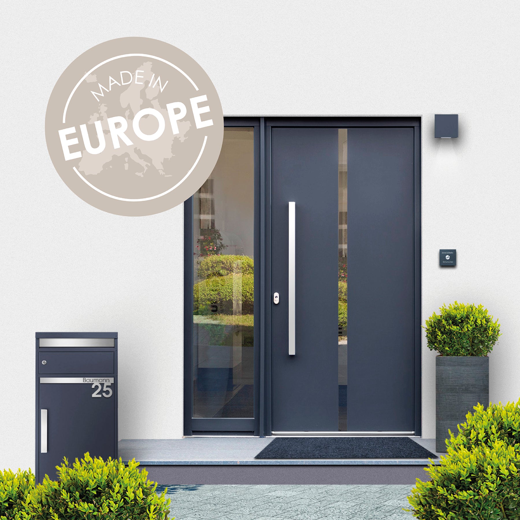 Paketbriefkasten PBox 65f Stick517 anthrazit personalisiert