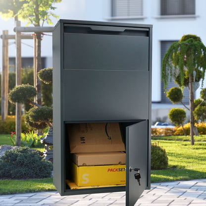 B-Ware Paketkasten PBox 55 anthrazit Sicherungseinwurf