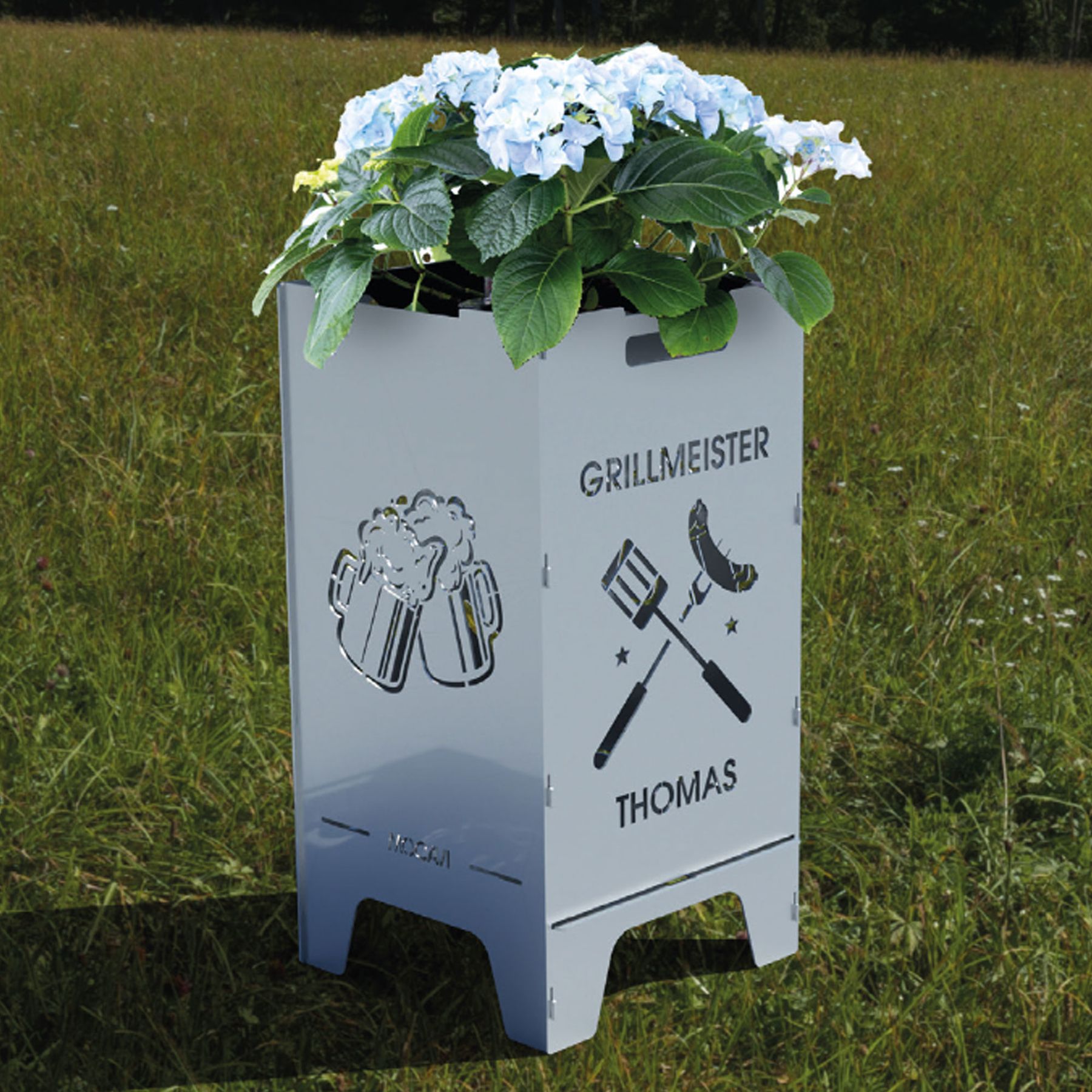 Pflanzschale Edelstahl 36 cm für Feuertonne und Feuerkorb