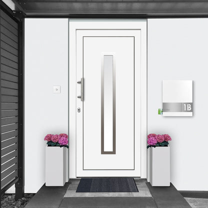 MO-Ring 500 Qualitäts-Klingel signal-weiß (RAL 9003) aus V4A-Edelstahl, quadratisch (8,5 cm)