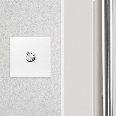 MO-Ring 500 Qualitäts-Klingel signal-weiß (RAL 9003) aus V4A-Edelstahl, quadratisch (8,5 cm)