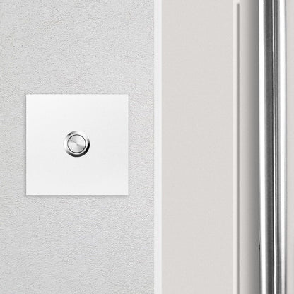 MO-Ring 500 Qualitäts-Klingel signal-weiß (RAL 9003) aus V4A-Edelstahl, quadratisch (8,5 cm)