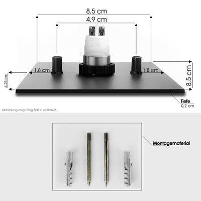 MO-Ring 500 Qualitäts-Klingel signal-weiß (RAL 9003) aus V4A-Edelstahl, quadratisch (8,5 cm)