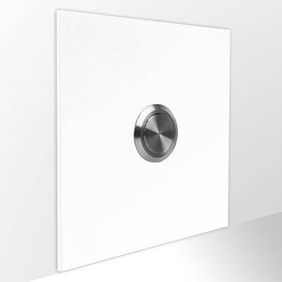 MO-Ring 500 Qualitäts-Klingel signal-weiß (RAL 9003) aus V4A-Edelstahl, quadratisch (8,5 cm)