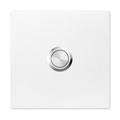 MO-Ring 500 Qualitäts-Klingel signal-weiß (RAL 9003) aus V4A-Edelstahl, quadratisch (8,5 cm)