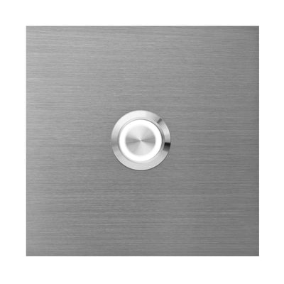 MO-Ring 515 Moderne Klingelplatte aus V4A-Edelstahl, quadratisch (8,5 cm), LED-Taster