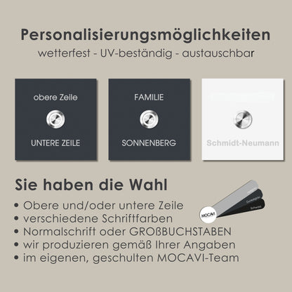 Türklingel MO-Ring 187 Nf20 Edelstahl LED personalisiert