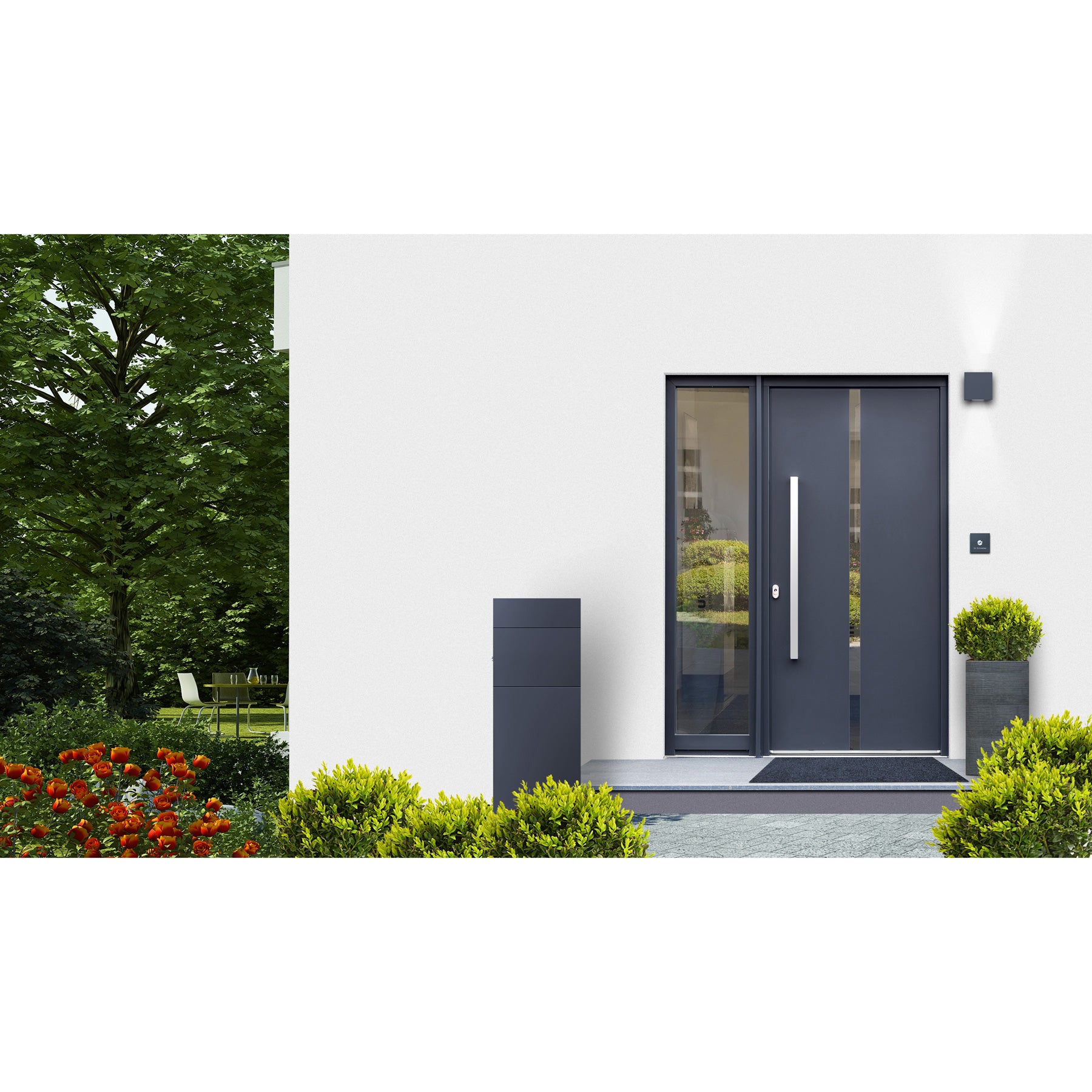 B-Ware SBox 311 Standbriefkasten groß anthrazit-grau (RAL 7016)