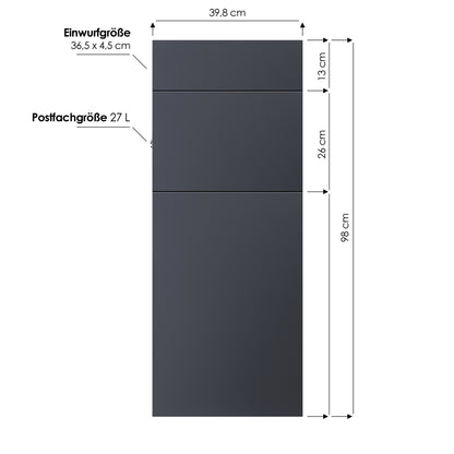 B-Ware SBox 311 Standbriefkasten groß anthrazit-grau (RAL 7016)