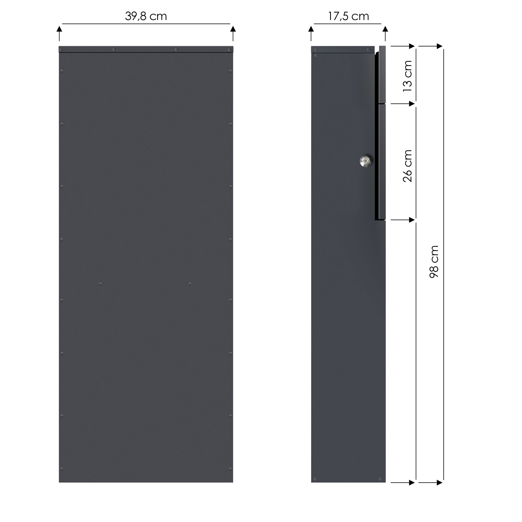 B-Ware SBox 311 Standbriefkasten groß anthrazit-grau (RAL 7016)