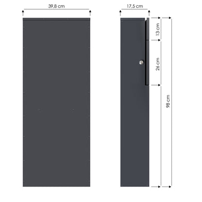 B-Ware SBox 311 Standbriefkasten groß anthrazit-grau (RAL 7016)