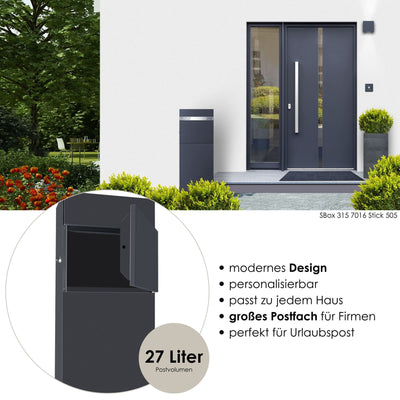 Modernes Design - Geräumiger Briefkasten - wetterfest und rostfrei