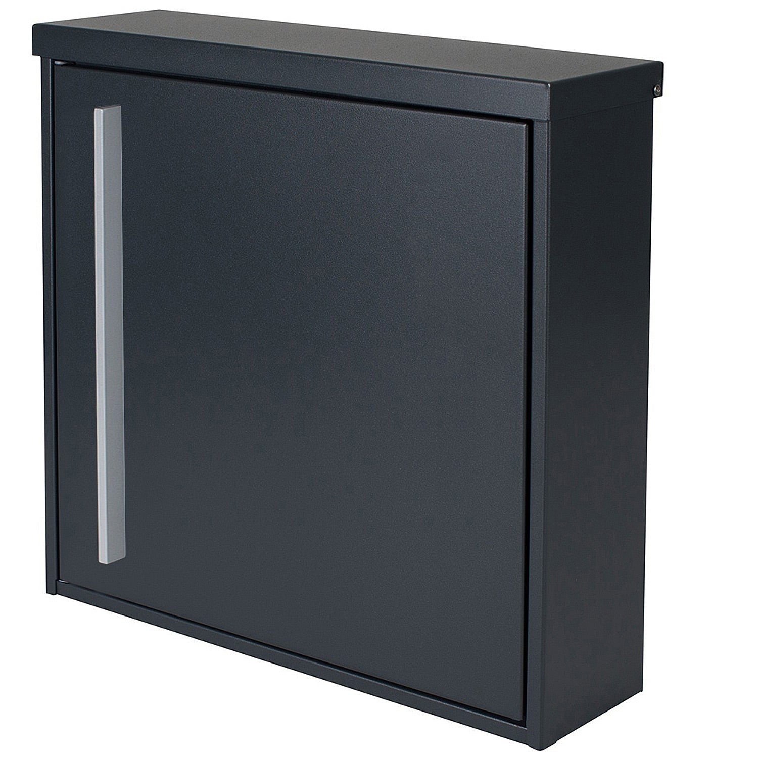 SBox 101r b Standbriefkasten anthrazit (RAL 7016) Design-Postkasten freistehend mit Pfosten (betonieren), Türanschlag rechts