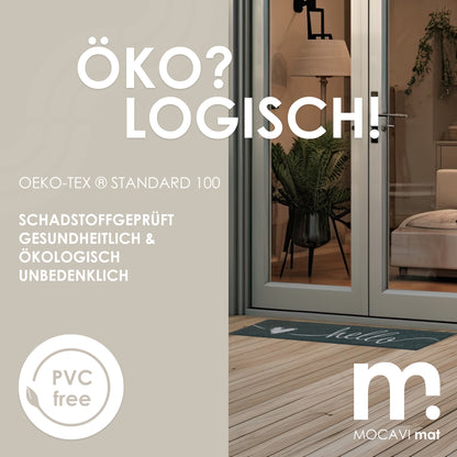 Läufer klein 30x100 Mat Schuhparkplatz Hello anthrazit