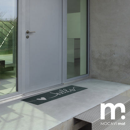 Läufer klein 30x100 Mat Schuhparkplatz Hello anthrazit