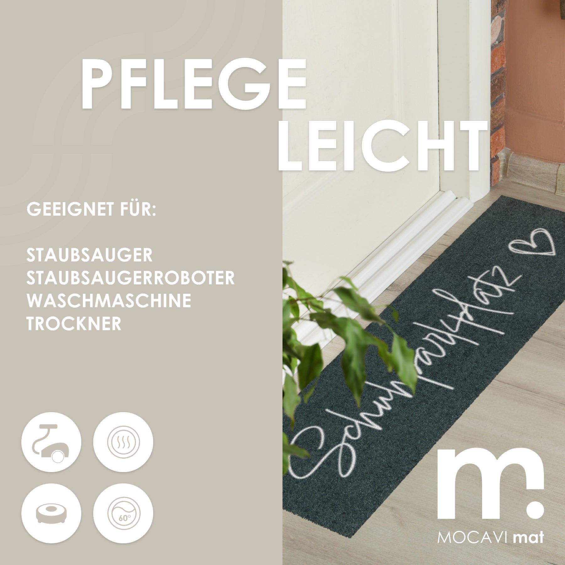 Läufer klein 30x100 Mat Schuhparkplatz anthrazit