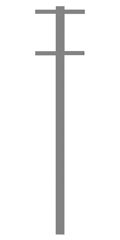 B-Ware MOCAVI Stand 310 Briefkasten-Ständer silber (weiß-aluminium RAL 9006) Standfuß zum Einbetonieren matt