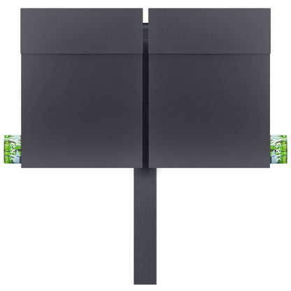 Stand 520 Briefkasten-Ständer für 2 Briefkästen anthrazit (RAL 7016) Standfuß zum Einbetonieren matt