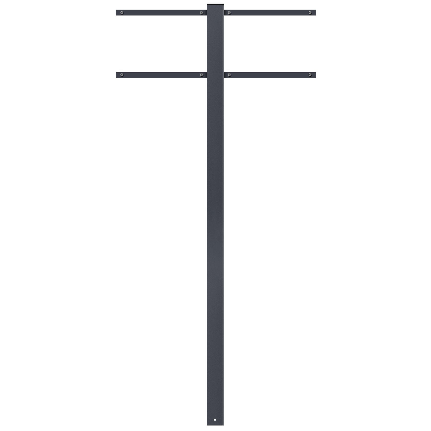 Stand 520 Briefkasten-Ständer für 2 Briefkästen anthrazit (RAL 7016) Standfuß zum Einbetonieren matt