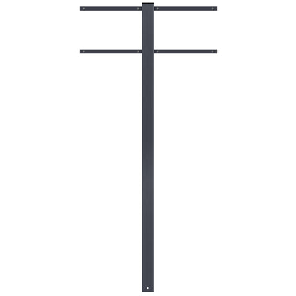 Stand 520 Briefkasten-Ständer für 2 Briefkästen anthrazit (RAL 7016) Standfuß zum Einbetonieren matt