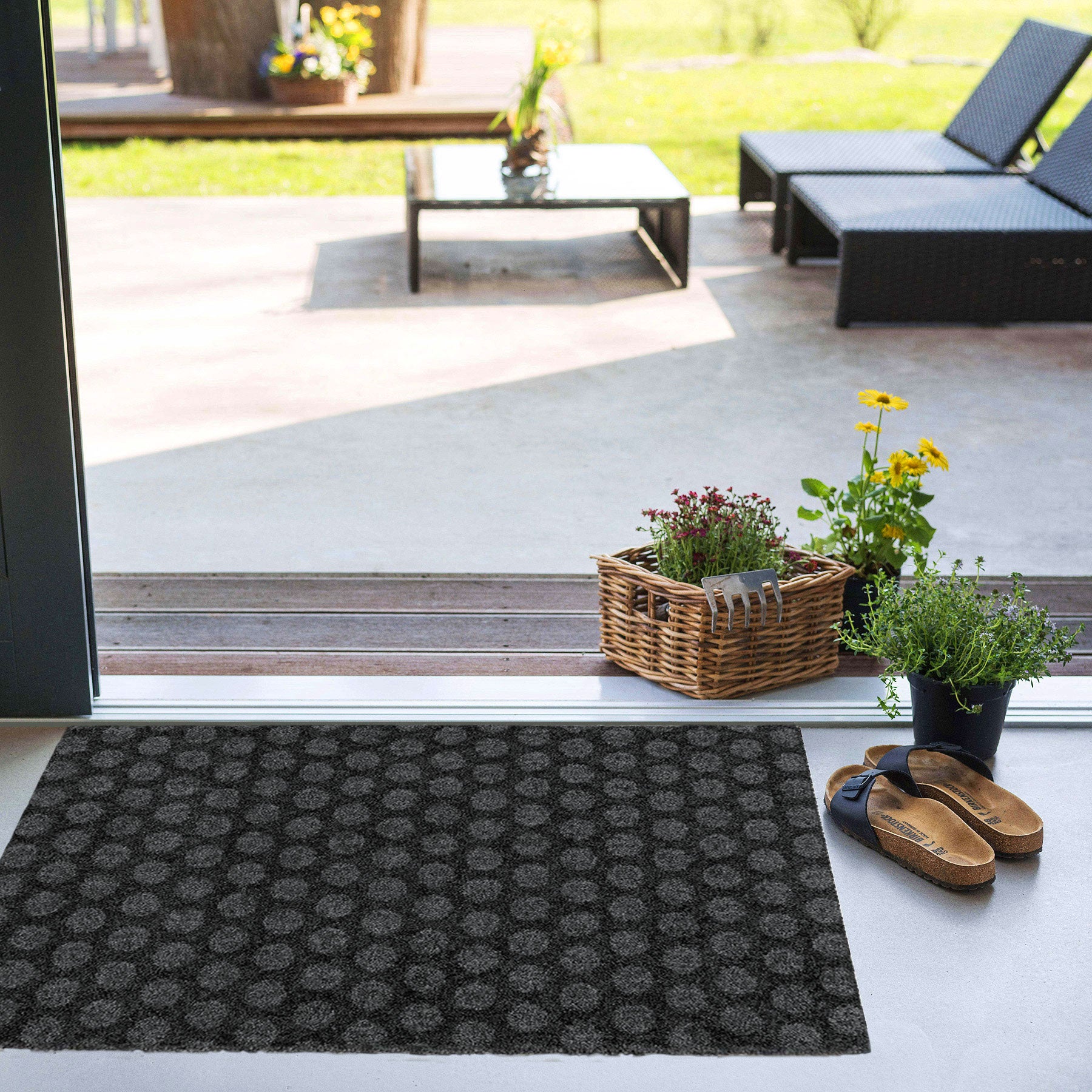 Fußmatte 60x100 Mat Punkte anthrazit