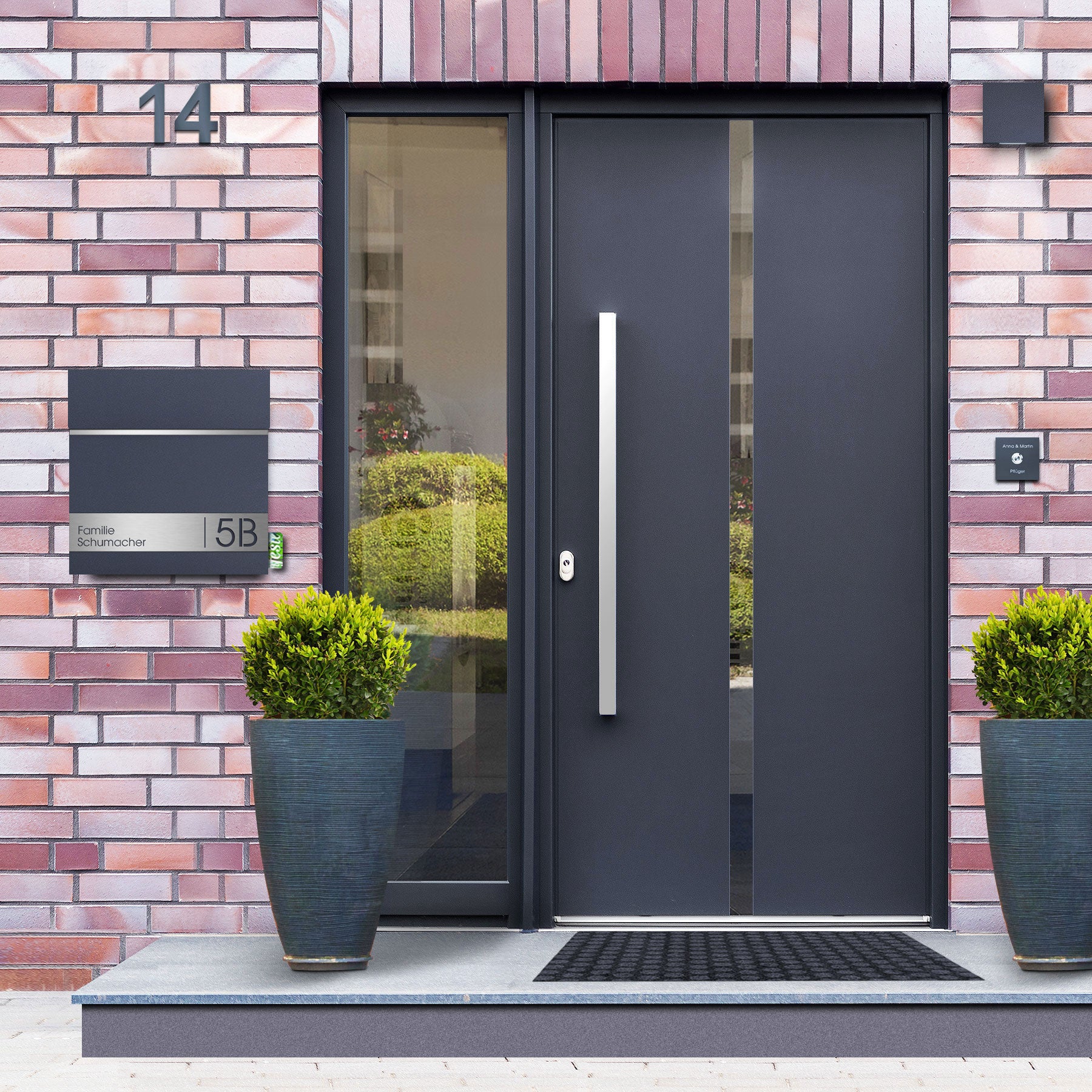 Fußmatte 60x100 Mat Punkte anthrazit