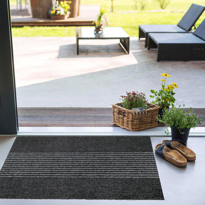 Fußmatte 60 x 100 cm Mat gestreift anthrazit randlos