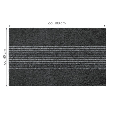 Fußmatte 60 x 100 cm Mat gestreift anthrazit randlos