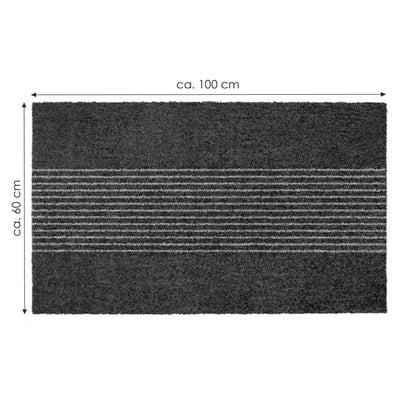 Fußmatte 60 x 100 cm Mat gestreift anthrazit randlos