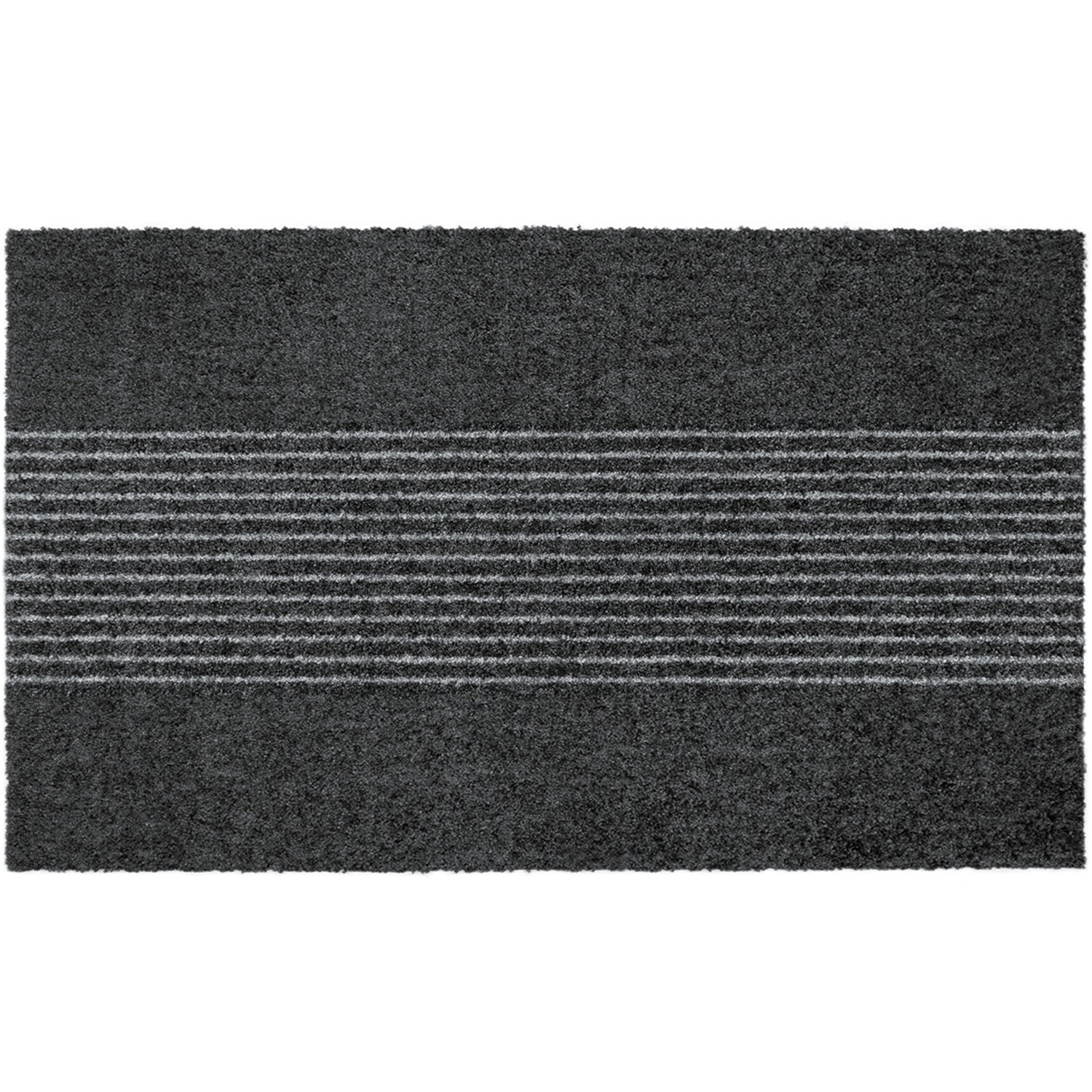 Fußmatte waschbar innen anthrazit gestreift