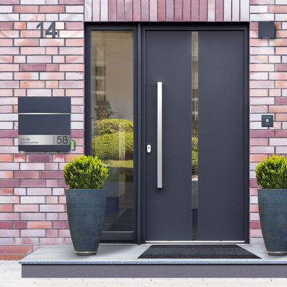 Fußmatte 60 x 100 cm Mat gestreift anthrazit randlos