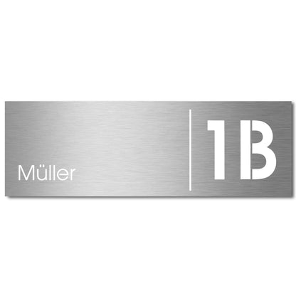 Gravurschild Edelstahl Briefkasten mit Name Hausnummer