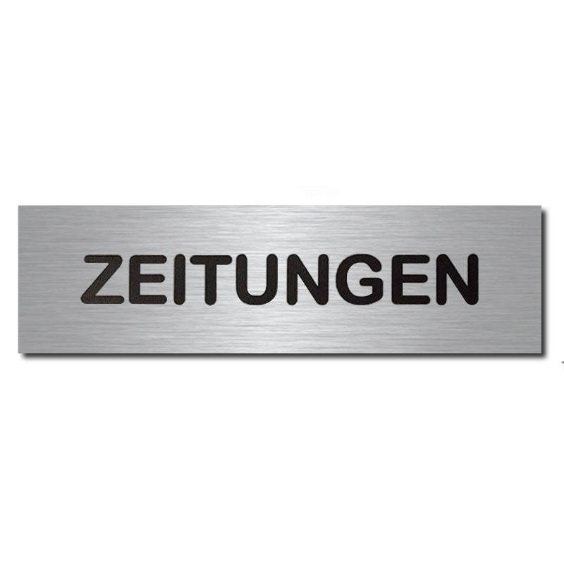 Stick 903 A Briefkastenschild selbstklebend ZEITUNGEN Edelstahl graviert