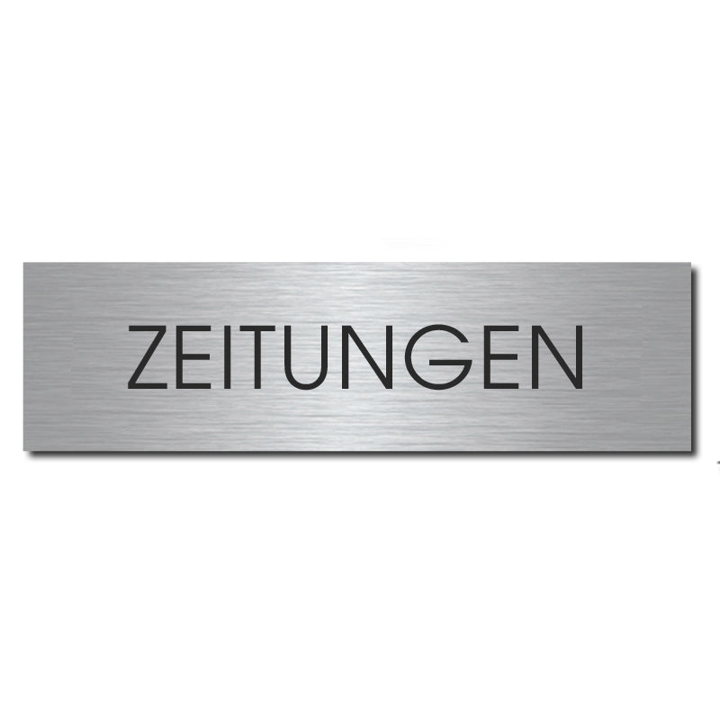 Stick 903 M Briefkastenschild selbstklebend ZEITUNGEN Edelstahl graviert