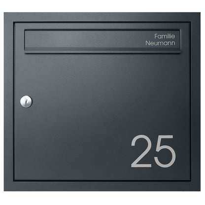 Personalisierter Unterputz-Briefkasten anthrazit matt