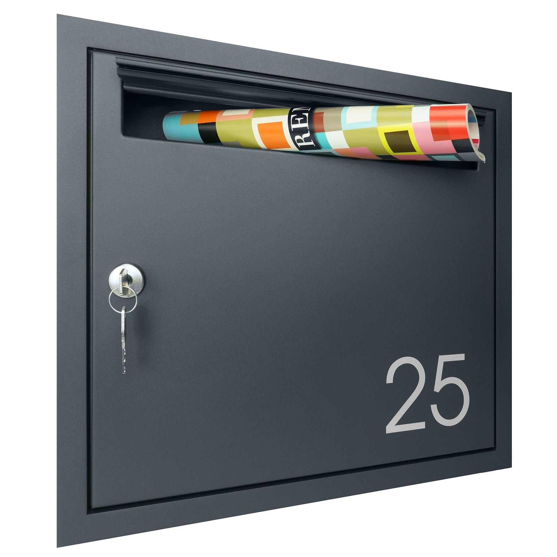Individuell personalisierbar - Einbaubriefkasten anthrazit