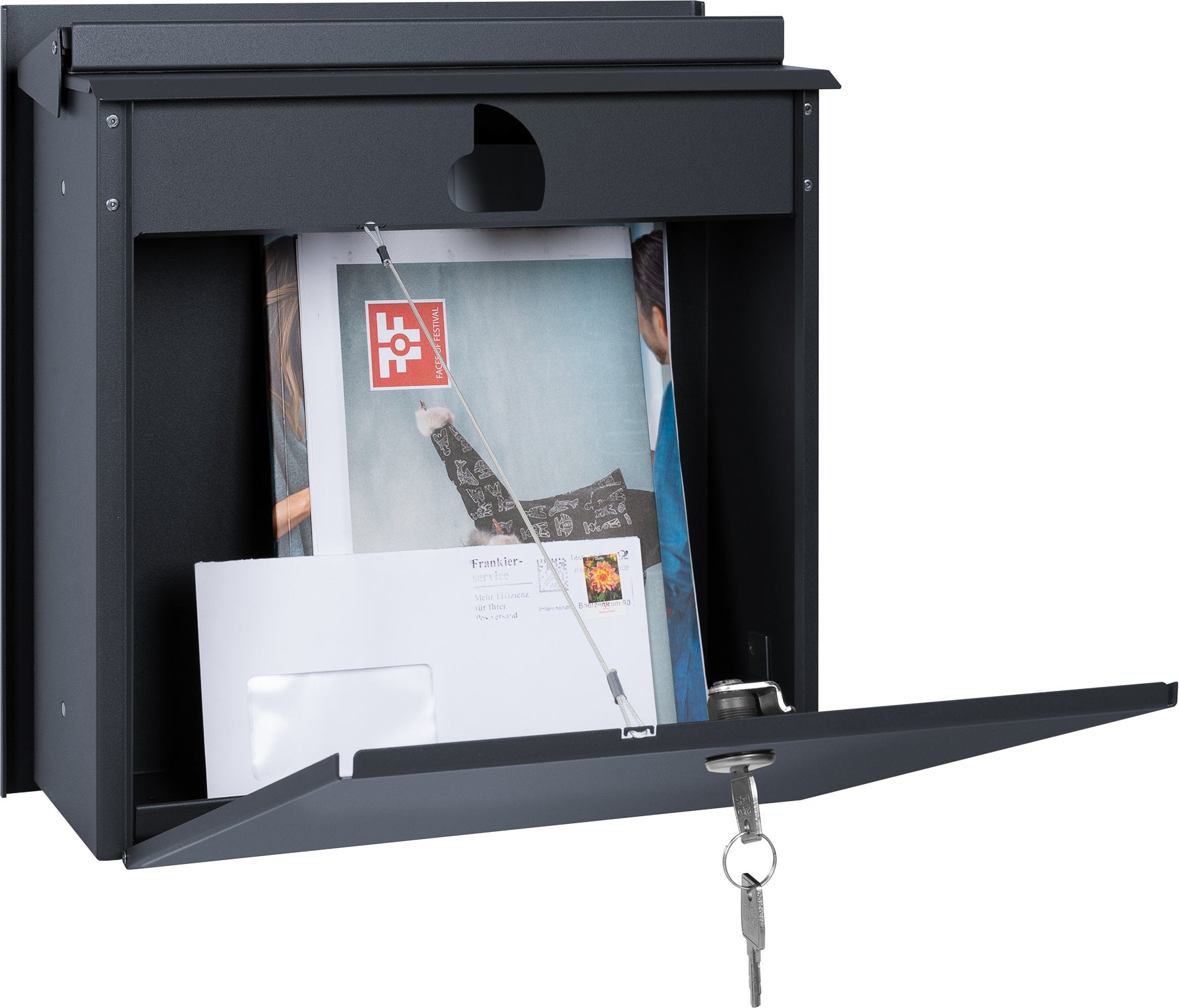 Briefkasten anthrazit Zaunmontage MOCAVI ZBox Zaunbriefkasten ral 7016