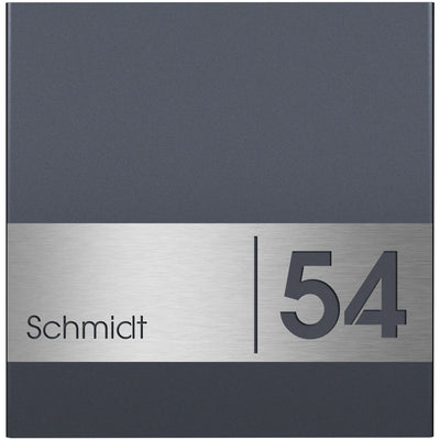 Zaunbriefkasten anthrazit schlicht Hausnummer Name graviert ral 7016 MOCAVI ZBox 330