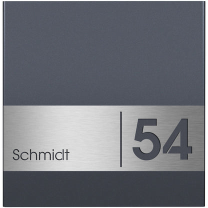 Zaunbriefkasten anthrazit schlicht Hausnummer Name graviert ral 7016 MOCAVI ZBox 330